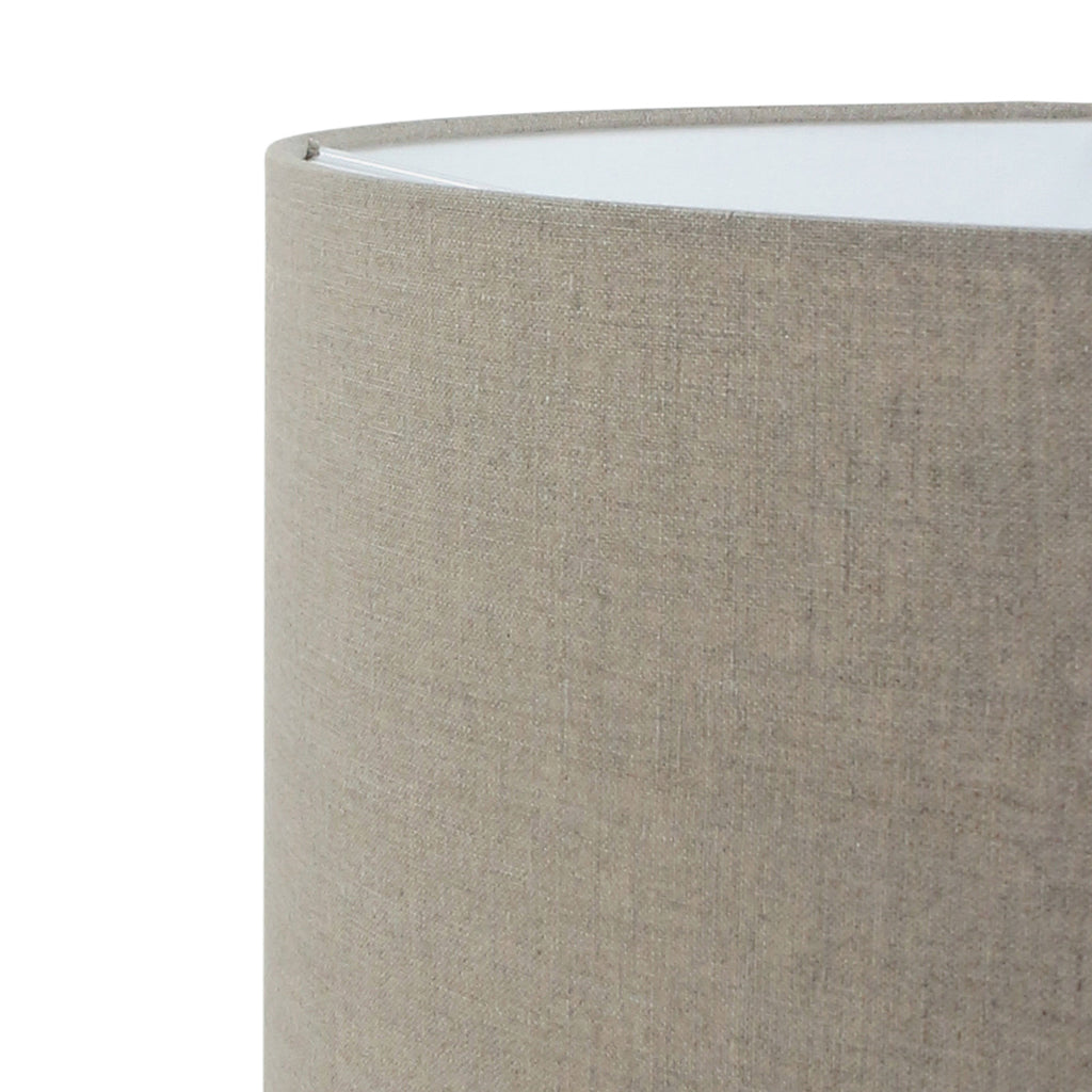 Zylindrischer Lampenschirm aus Leinen in Beige-Grau für E27 – Ø50 cm