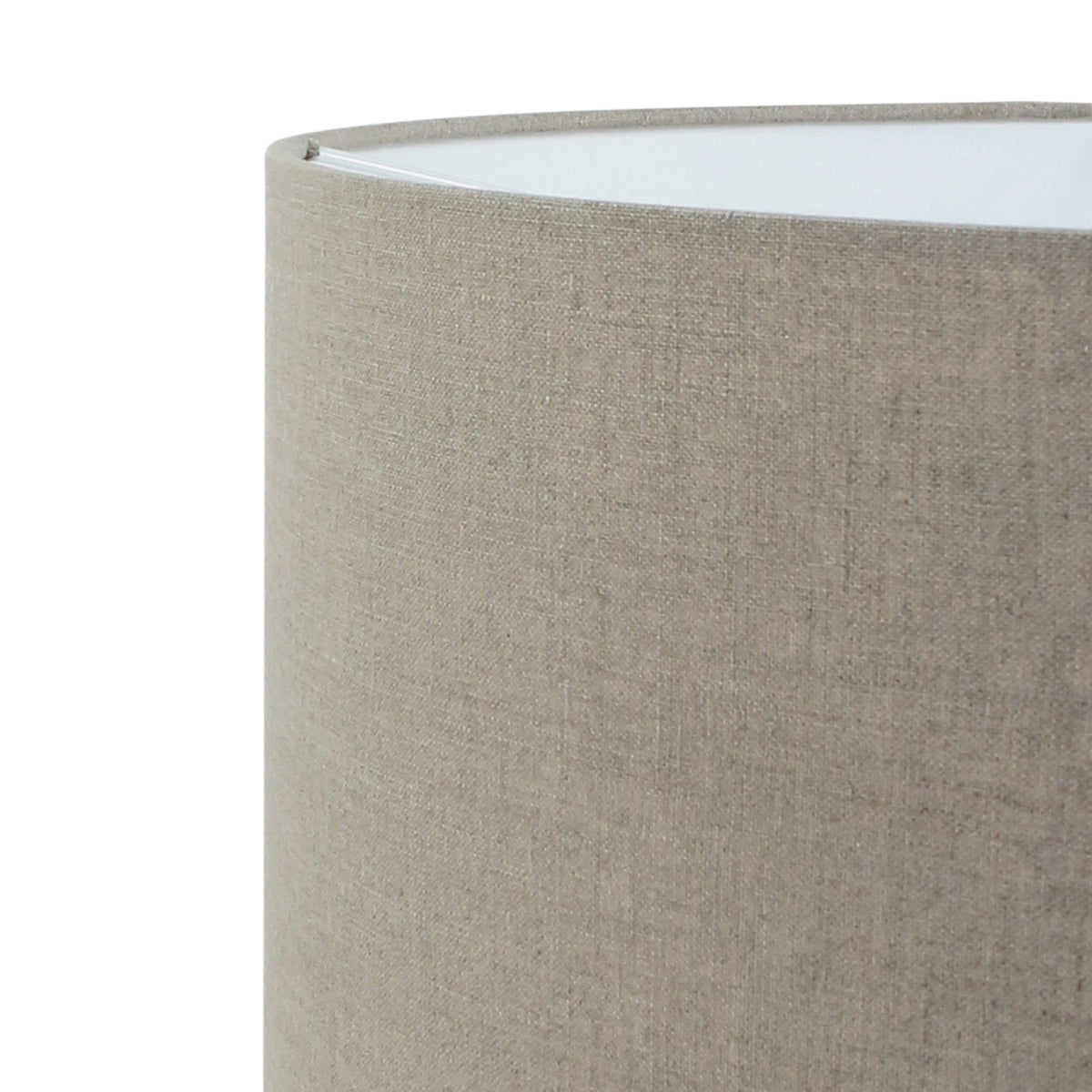 Zylindrischer Lampenschirm aus Leinen in Beige-Grau für E27 – Ø50 cm