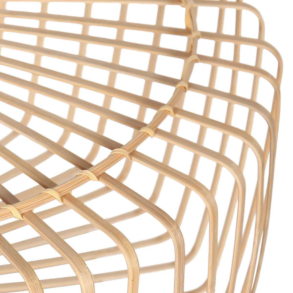 Runder Lampenschirm aus Bambus und Holz Natur für Hängeleuchte – Ø60 cm