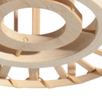 Suspension en bambou naturel ajouré ovale avec support E27 – Ø20 cm