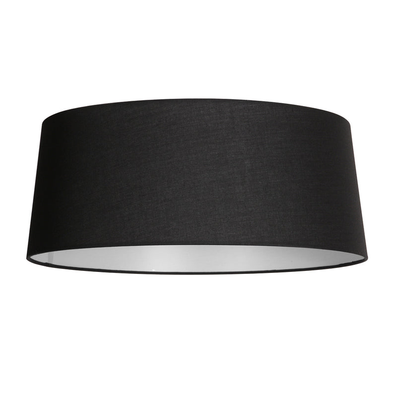 Lampenschirm aus Leinen in Schwarz mit weißer Innenseite für Hängeleuchte oder Stehlampe – Ø48 cm