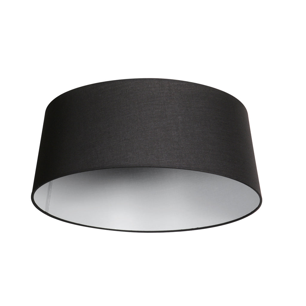 Lampenschirm aus Leinen in Schwarz mit weißer Innenseite für Hängeleuchte oder Stehlampe – Ø48 cm