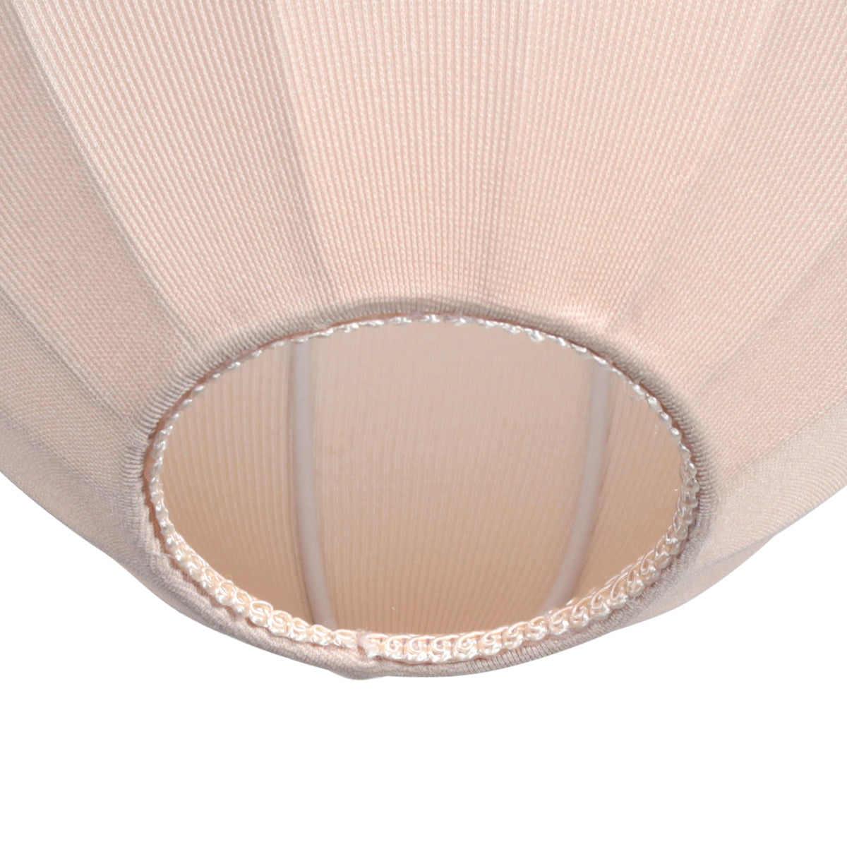 Lampenschirm aus Leinen in Beige in Tropfenform für E27-Hängeleuchte – Ø25 cm