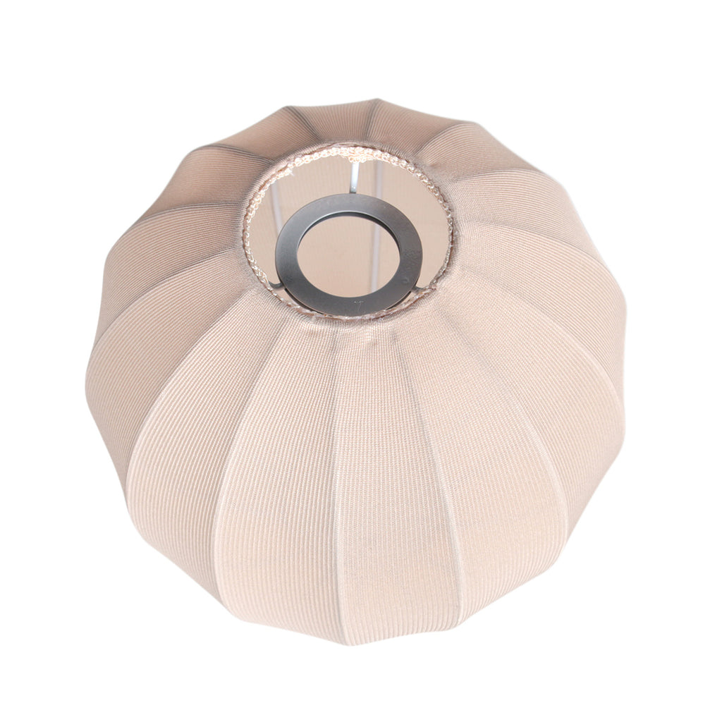 Lampenschirm aus Leinen in Beige in Tropfenform für E27-Hängeleuchte – Ø25 cm
