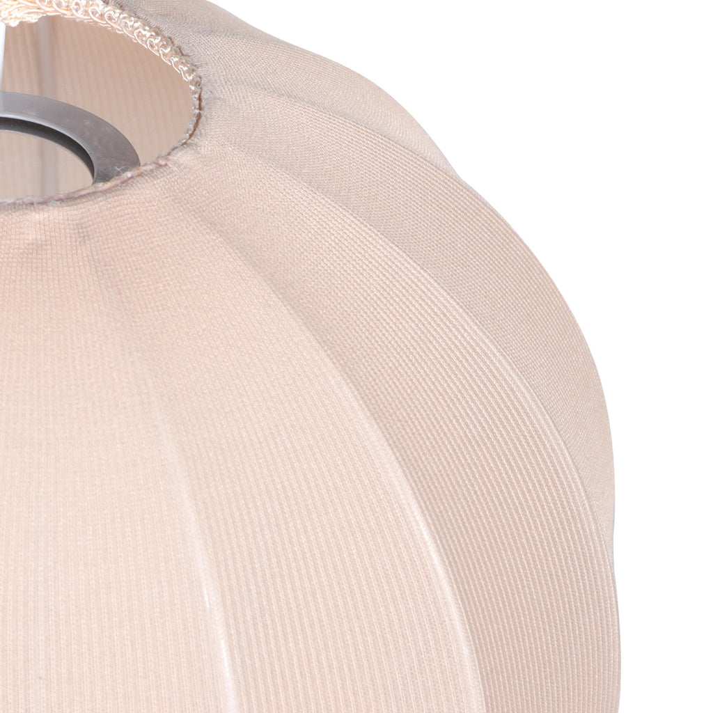 Lampenschirm aus Leinen in Beige in Tropfenform für E27-Hängeleuchte – Ø25 cm