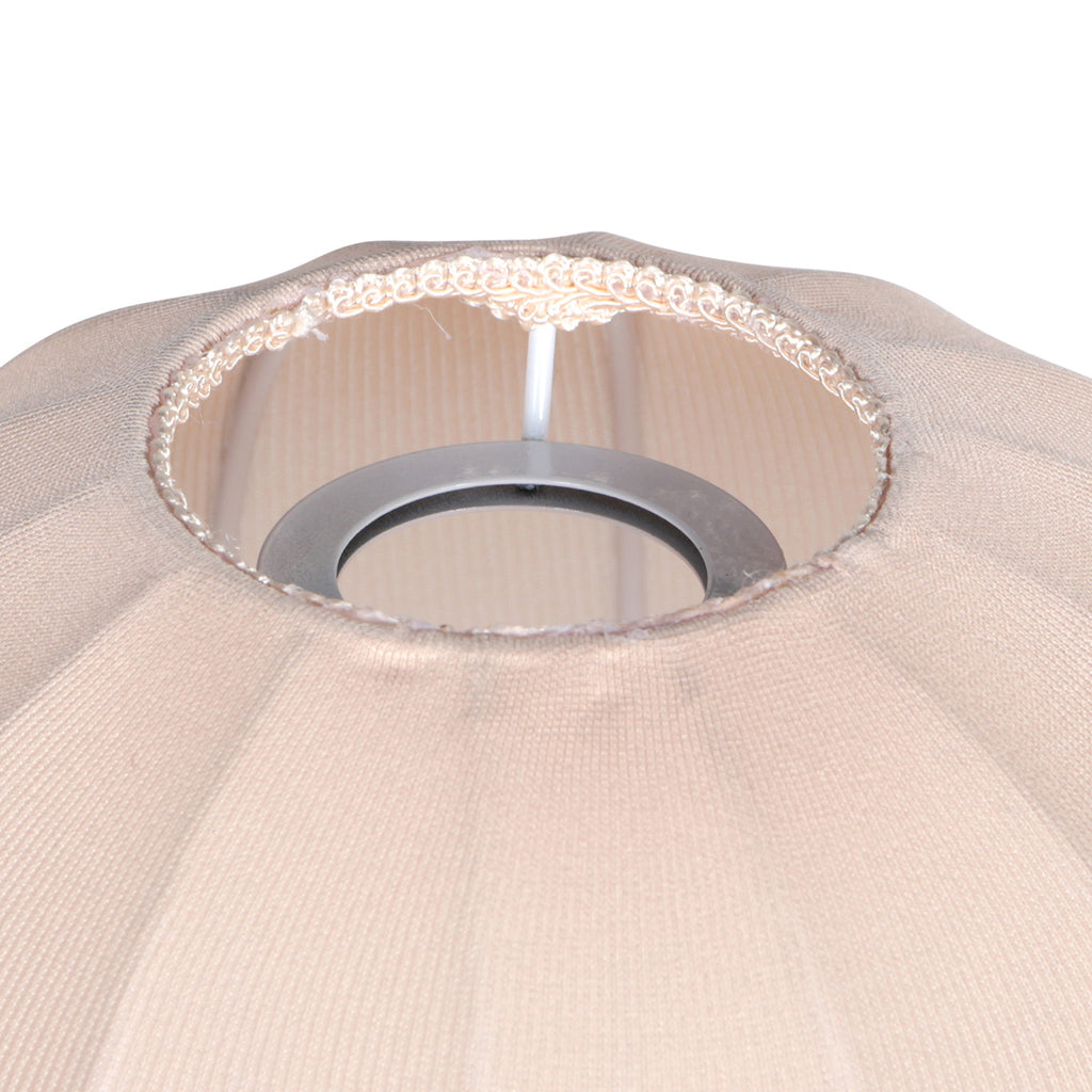 Lampenschirm aus Leinen in Beige in Tropfenform für E27-Hängeleuchte – Ø25 cm
