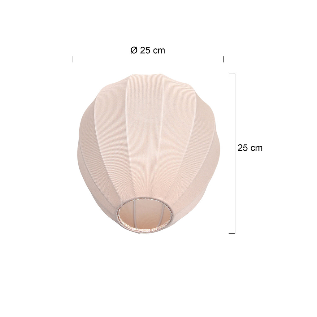 Lampenschirm aus Leinen in Beige in Tropfenform für E27-Hängeleuchte – Ø25 cm