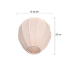 Lampenschirm aus Leinen in Beige in Tropfenform für E27-Hängeleuchte – Ø25 cm