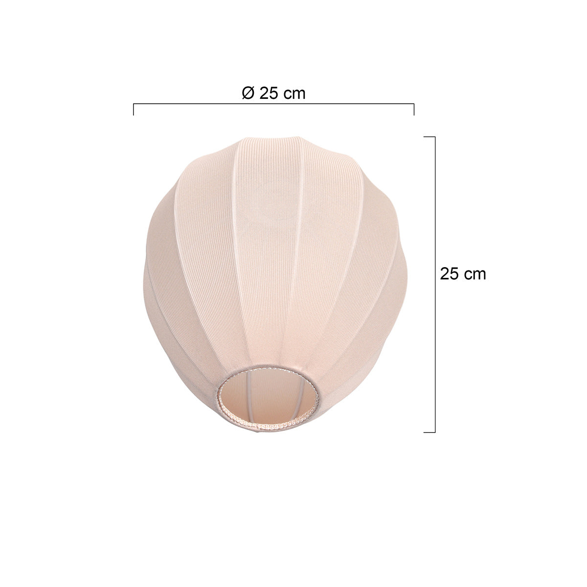 Lampenschirm aus Leinen in Beige in Tropfenform für E27-Hängeleuchte – Ø25 cm