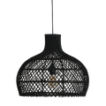 Hängeleuchte aus schwarzem Rattan in Kalebassenform – Ø42 cm