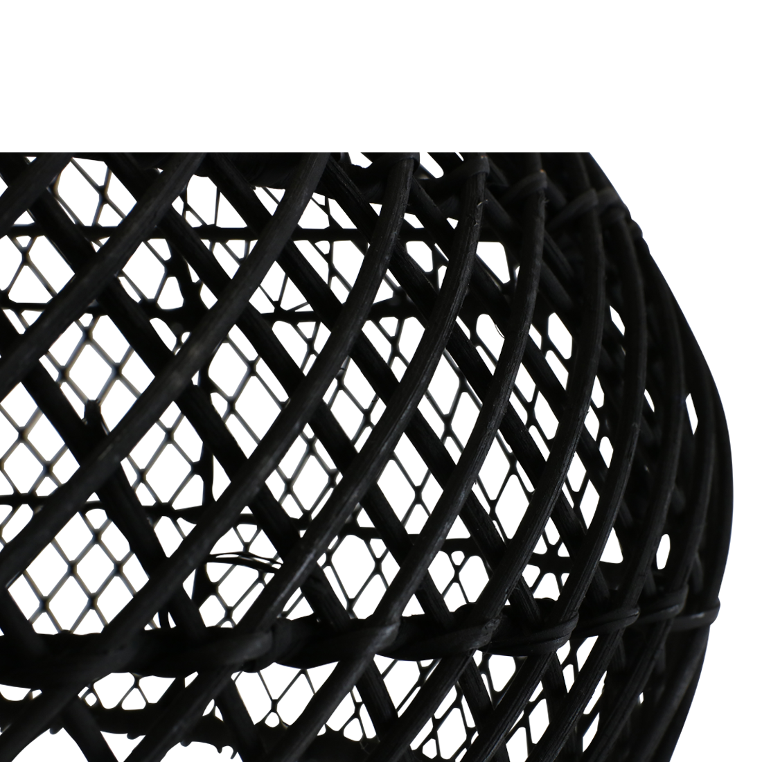 Hängeleuchte aus schwarzem Rattan in Kalebassenform – Ø42 cm