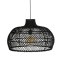 Suspension en rotin noir ajouré forme cloche – Ø57 cm
