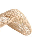 Hängeleuchte aus geflochtenem Rattan in Natur mit Wellenform fürs Wohnzimmer – Ø71 cm