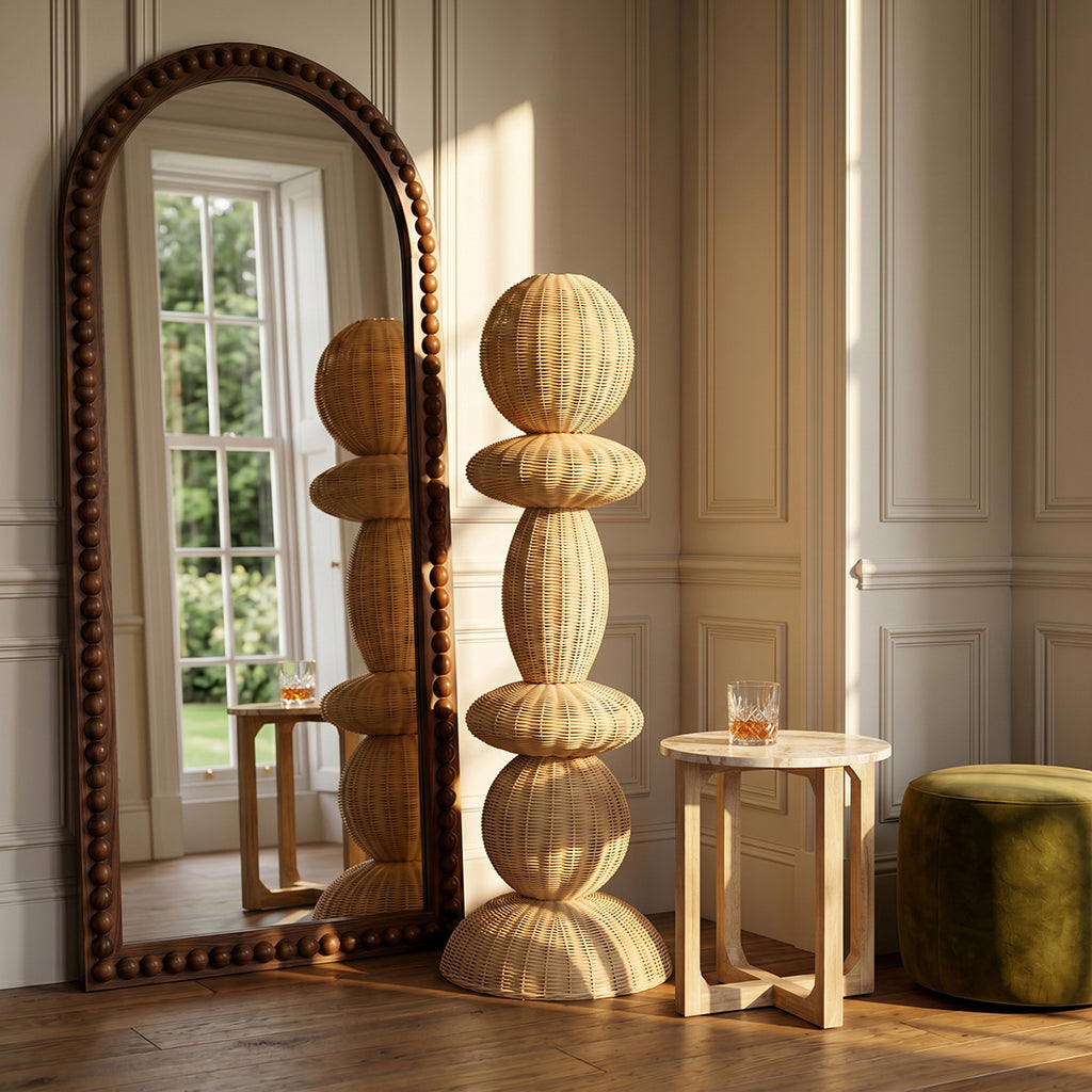 Stehlampe aus Rattan Natur fürs Wohnzimmer – H140 cm
