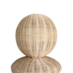 Stehlampe aus Rattan in Beige im Totem-Design fürs Wohnzimmer – H175 cm