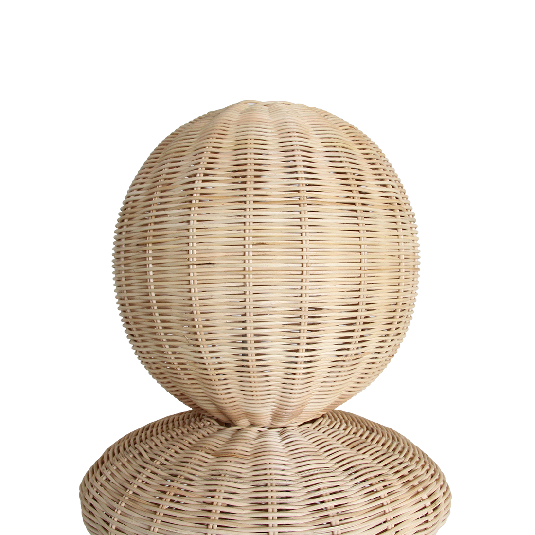 Stehlampe aus Rattan in Beige im Totem-Design fürs Wohnzimmer – H175 cm