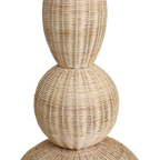 Stehlampe aus Rattan in Beige im Totem-Design fürs Wohnzimmer – H175 cm