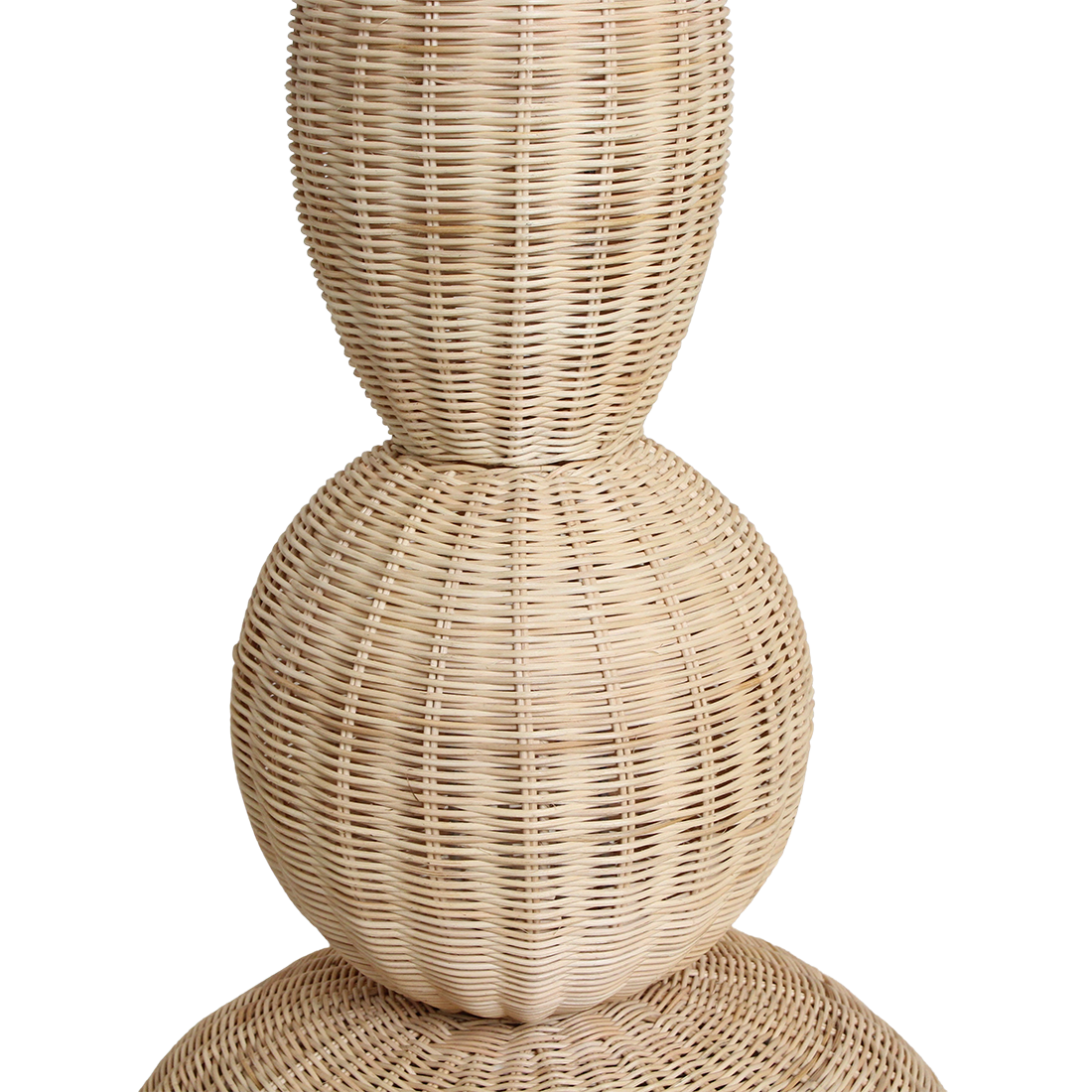 Stehlampe aus Rattan in Beige im Totem-Design fürs Wohnzimmer – H175 cm