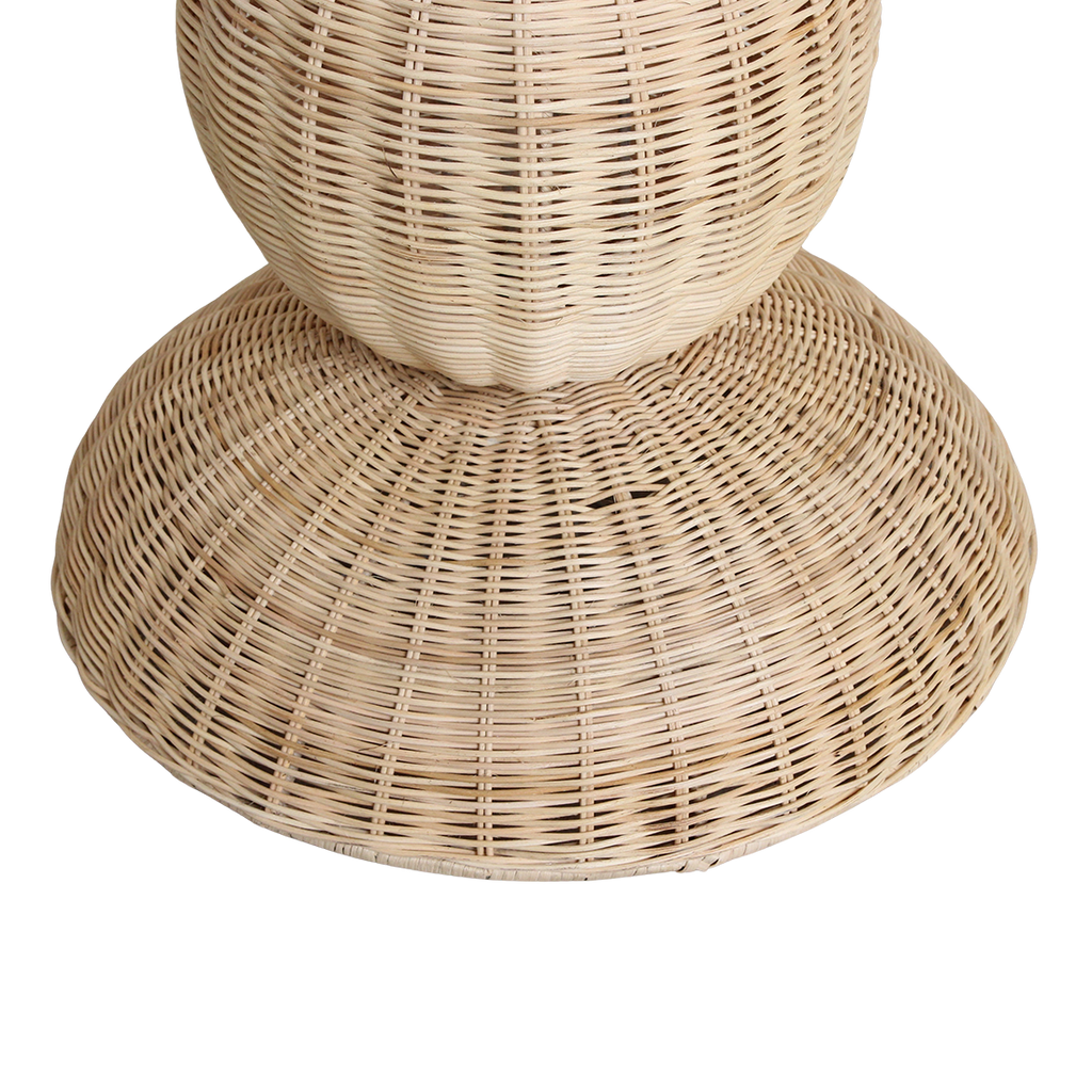 Stehlampe aus Rattan in Beige im Totem-Design fürs Wohnzimmer – H175 cm