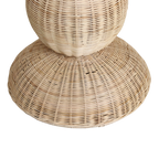 Stehlampe aus Rattan in Beige im Totem-Design fürs Wohnzimmer – H175 cm