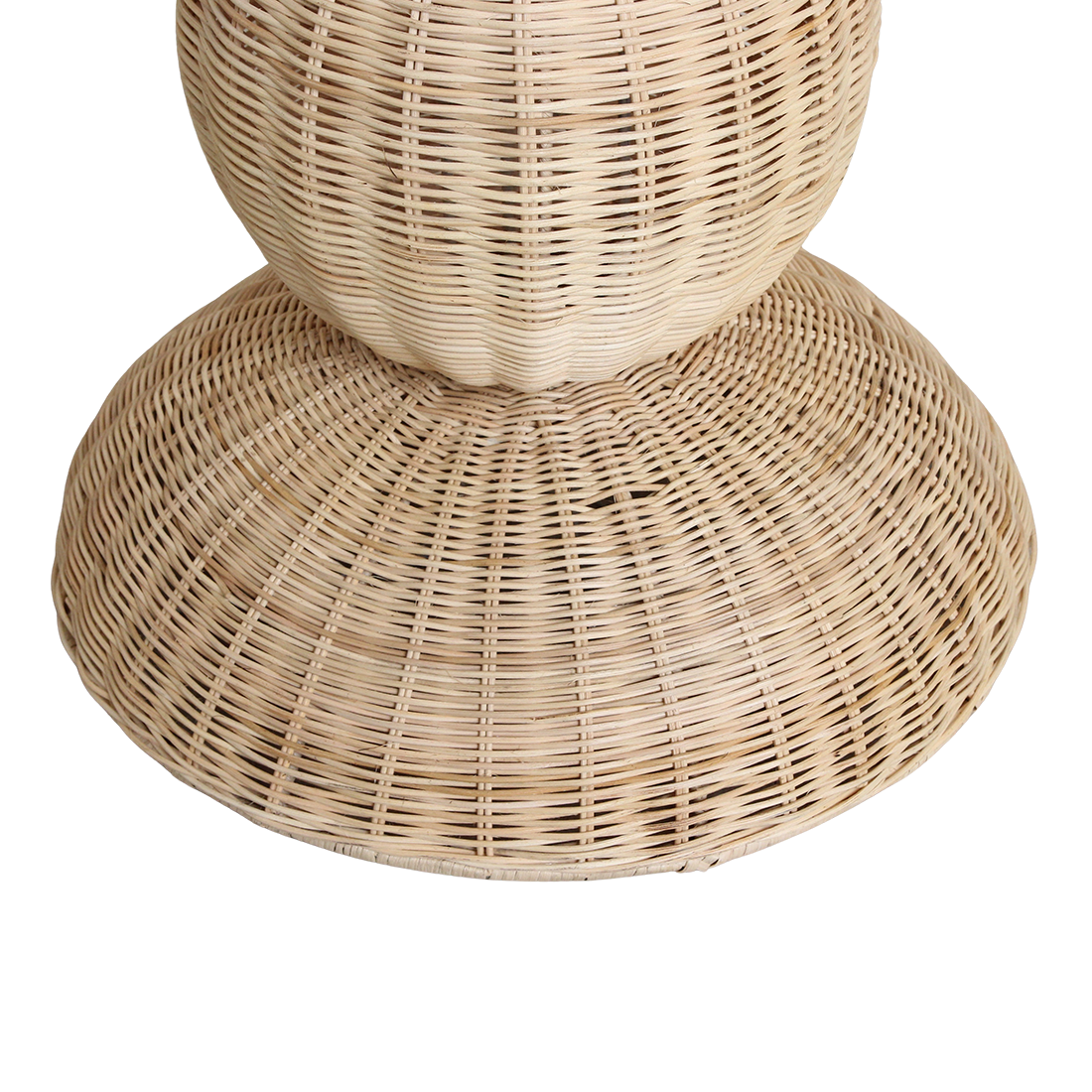 Stehlampe aus Rattan in Beige im Totem-Design fürs Wohnzimmer – H175 cm