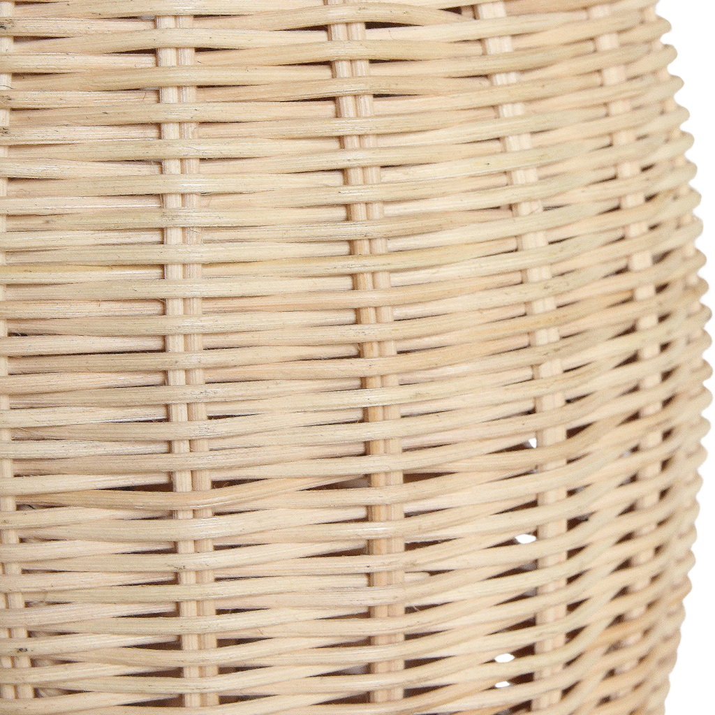 Stehlampe aus Rattan in Beige im Totem-Design fürs Wohnzimmer – H175 cm