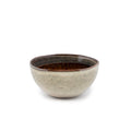 Schale aus glasiertem Steinzeug in Beige und Braun – 12 cm