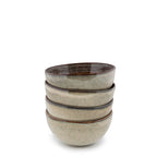 Schale aus glasiertem Steinzeug in Beige und Braun – 12 cm