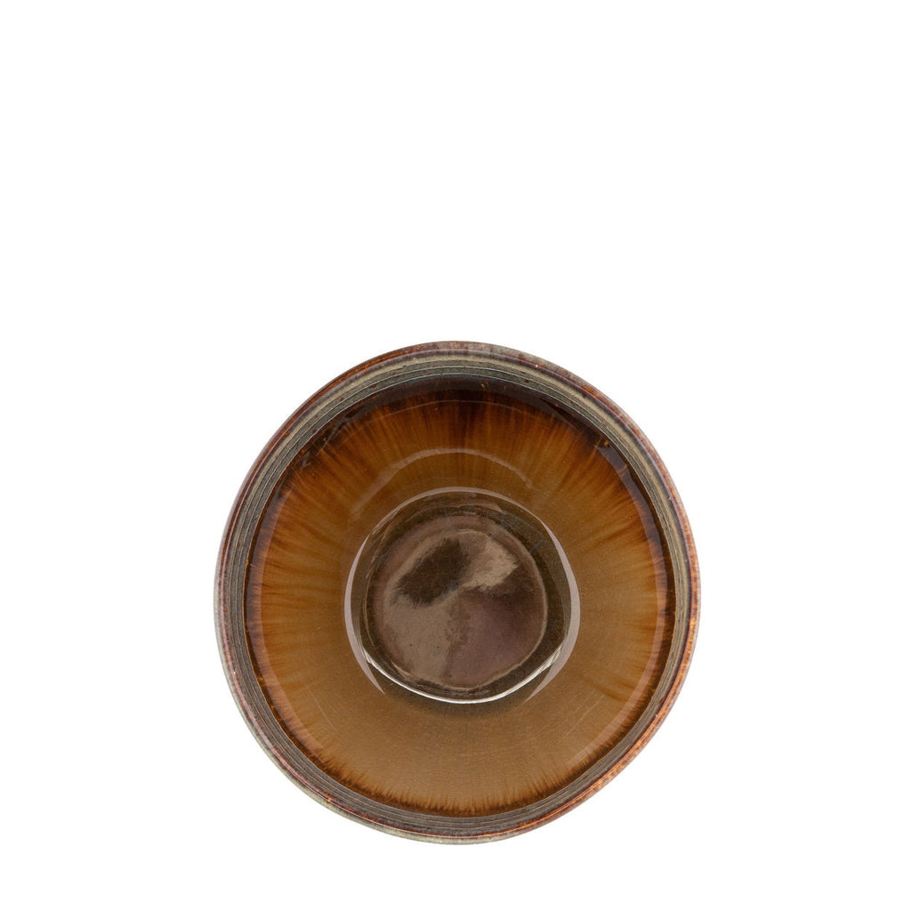 Schale aus glasiertem Steinzeug in Beige und Braun – 12 cm
