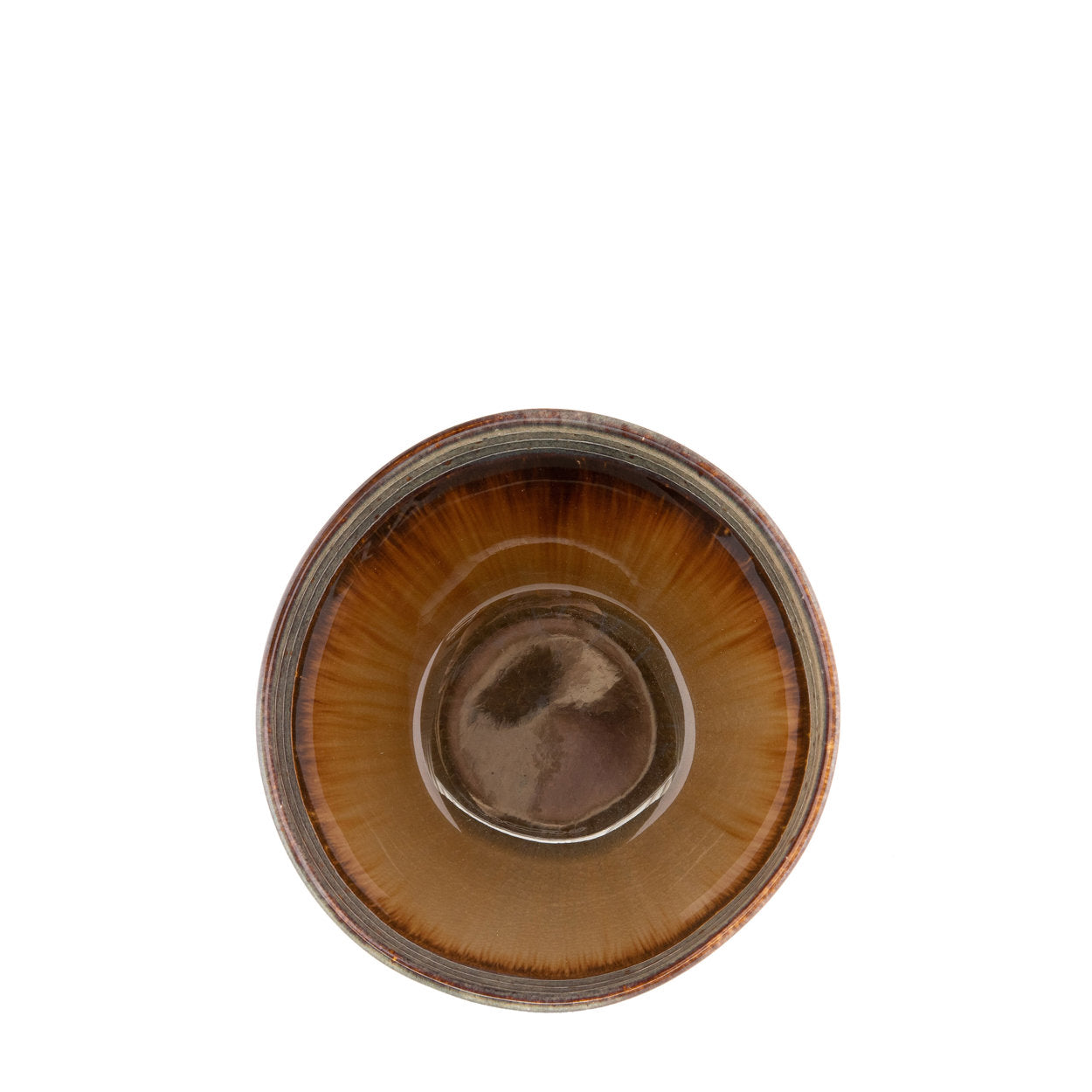 Schale aus glasiertem Steinzeug in Beige und Braun – 12 cm