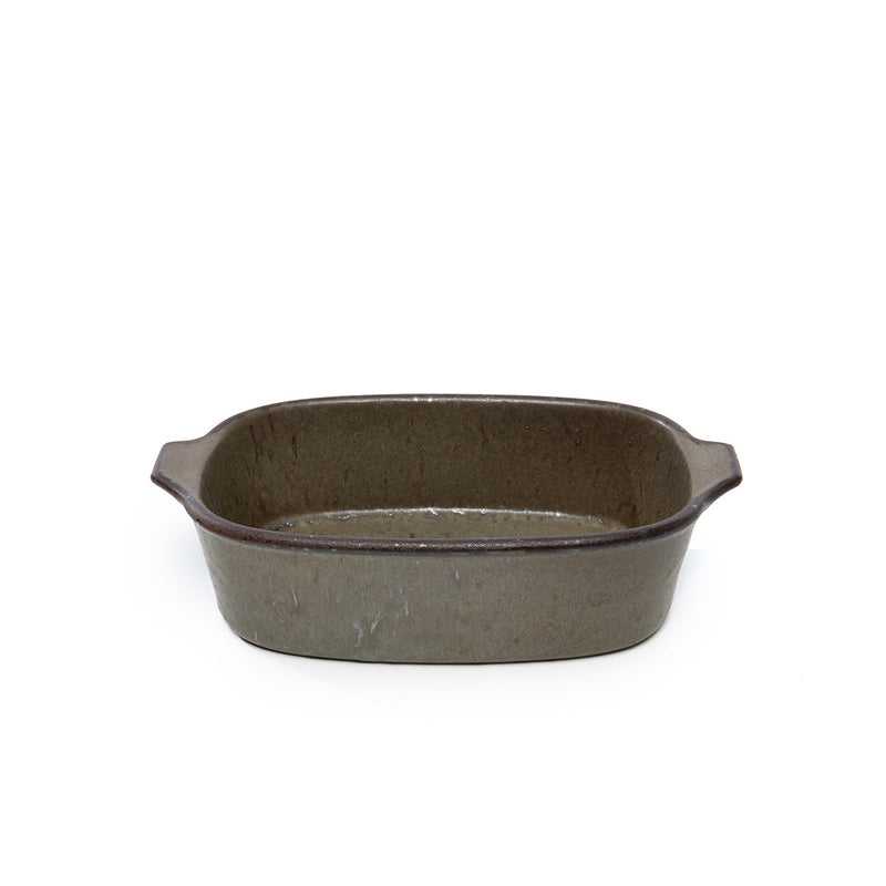 Auflaufform aus Terrakotta – Craquelé-Finish in Grün