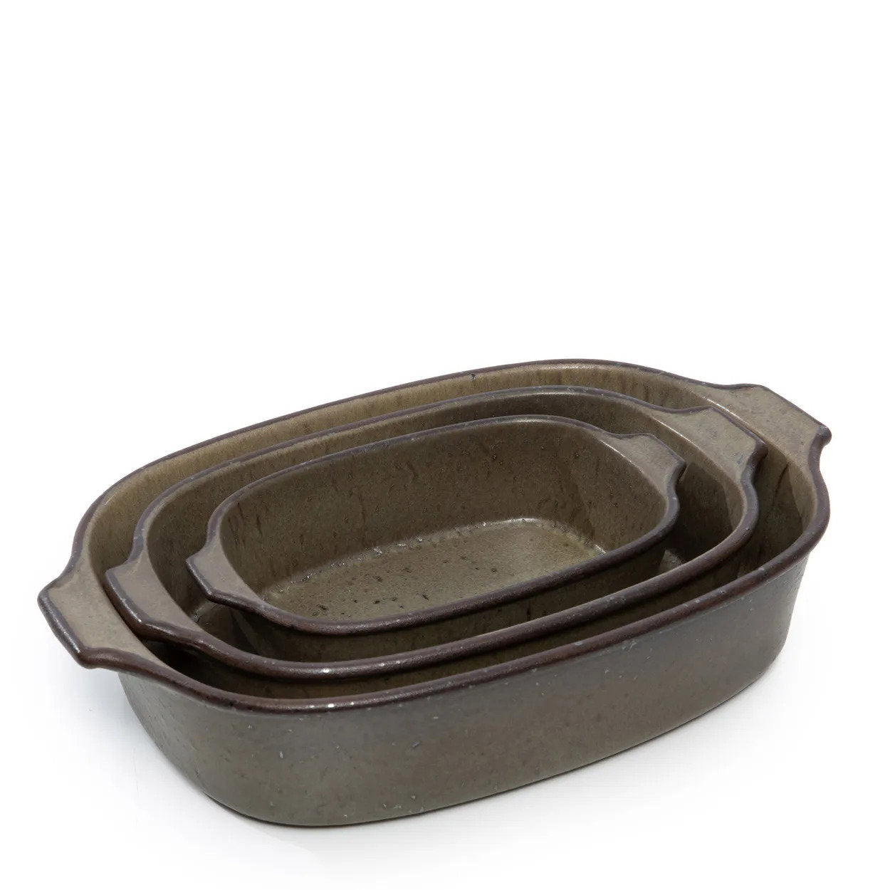 Auflaufform aus Terrakotta – Craquelé-Finish in Grün