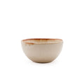 Dipschale aus glasiertem Steinzeug in Beige mit braunem Rand – 7x4 cm