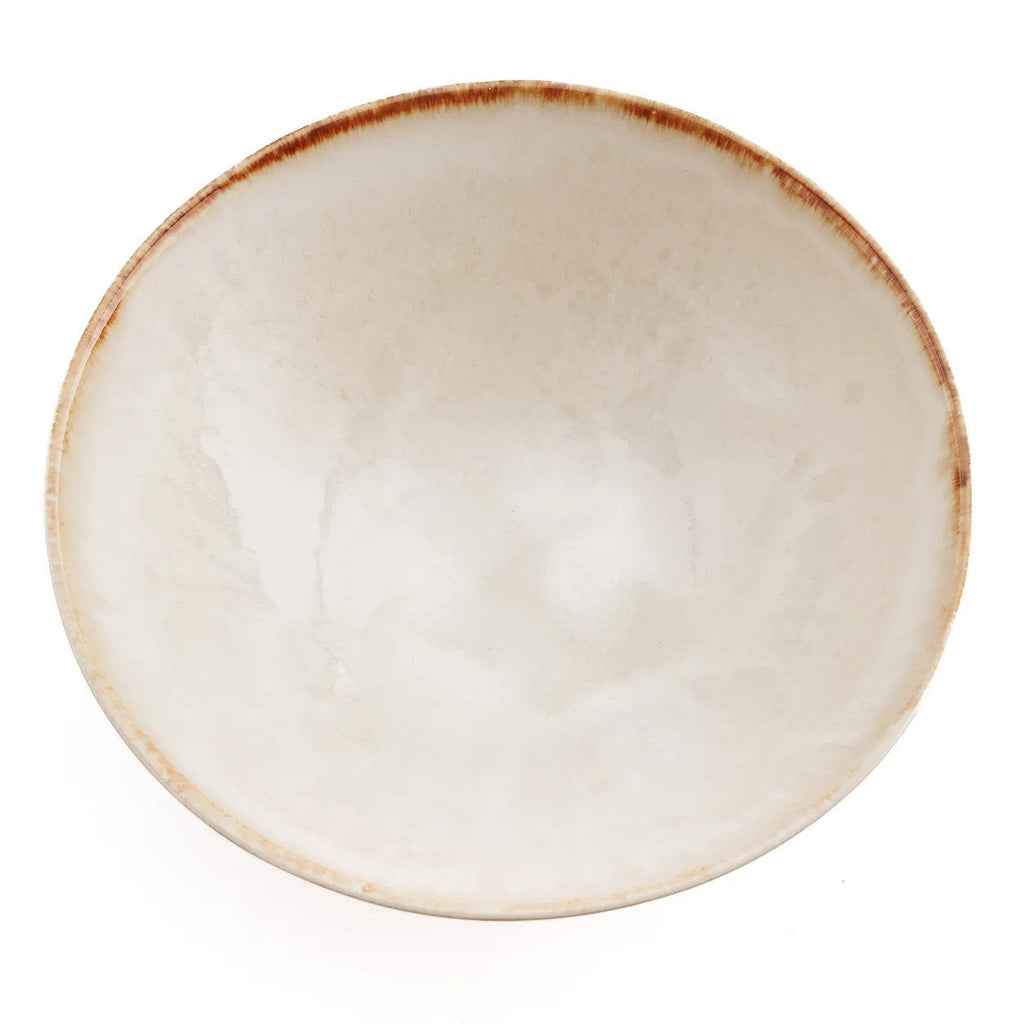 Servierschale aus weißer Keramik mit Goldrand – Ø32 cm