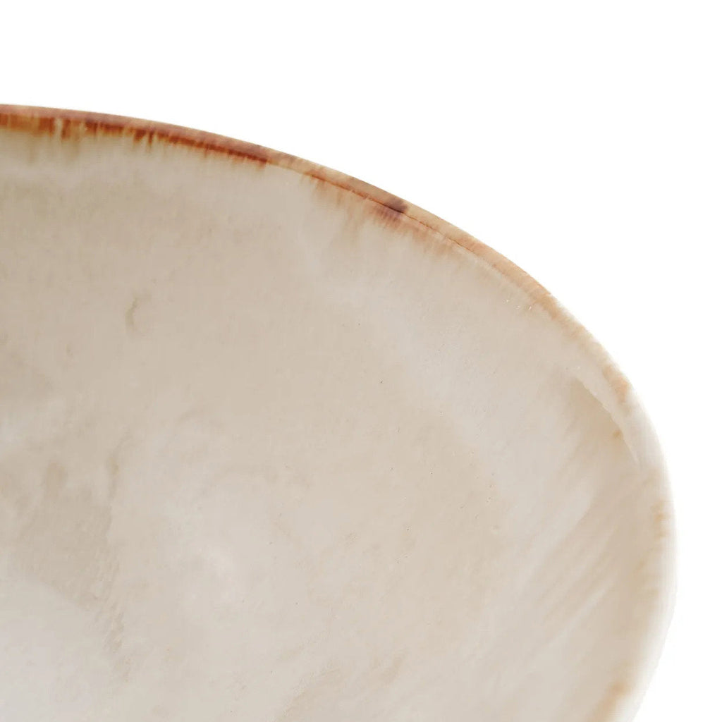 Servierschale aus weißer Keramik mit Goldrand – Ø32 cm