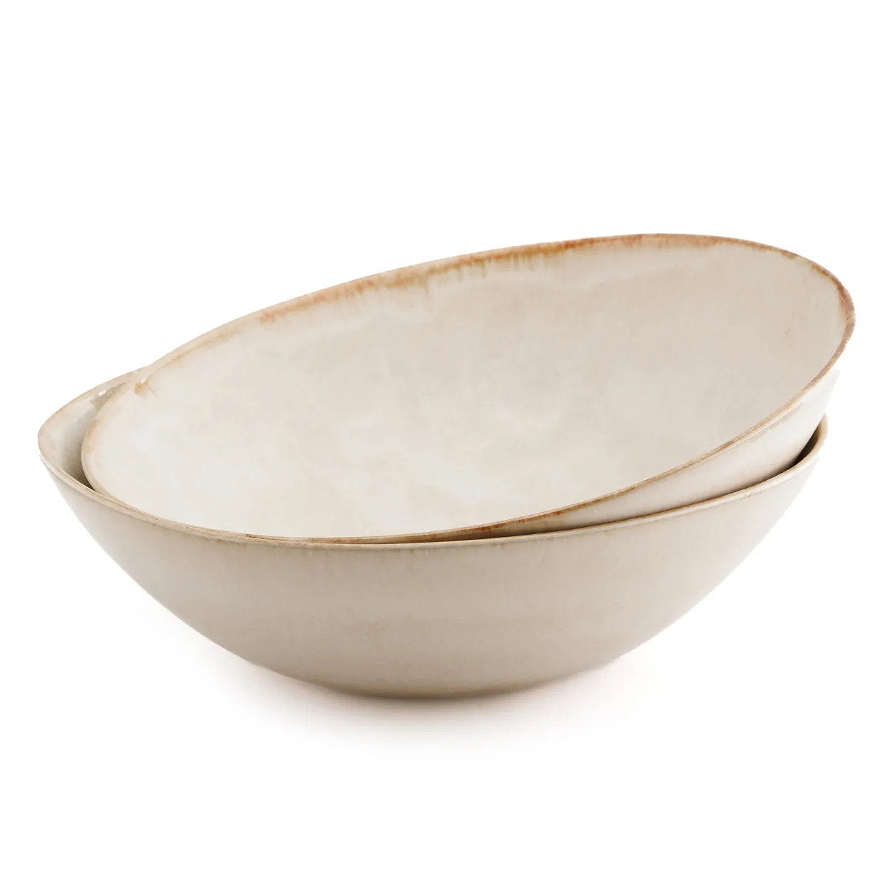 Runde Schale aus Keramik – Cremeweiß - Ø27 cm