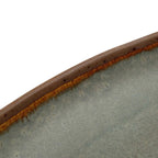 Ovales Serviertablett aus glasiertem Steinzeug in Graubraun – 34x16 cm