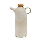 Olivenölflasche aus weißer Keramik 19 cm