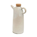 Olivenölflasche aus weißer Keramik 19 cm