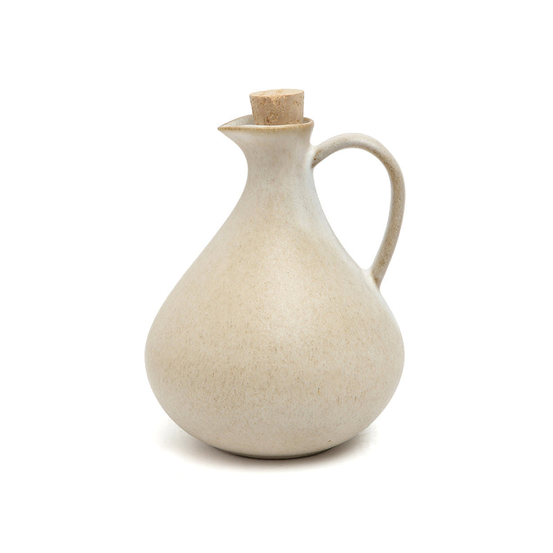 Olivenölflasche aus weißer Keramik 16 cm