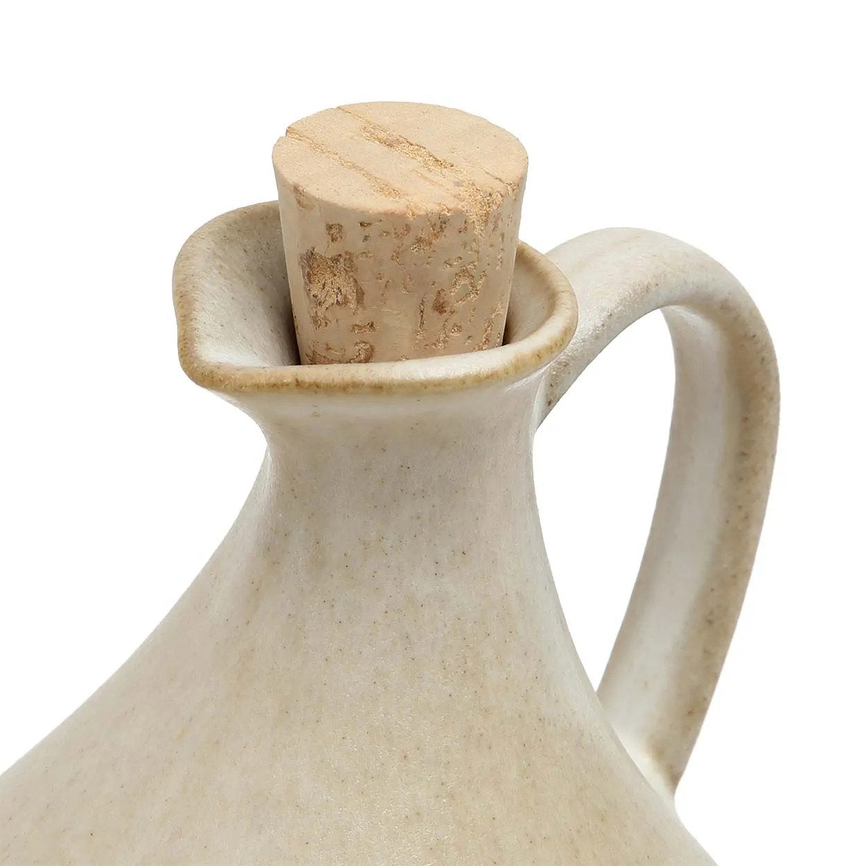 Olivenölflasche aus weißer Keramik 16 cm