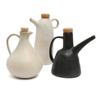 Olivenölflasche aus weißer Keramik 16 cm