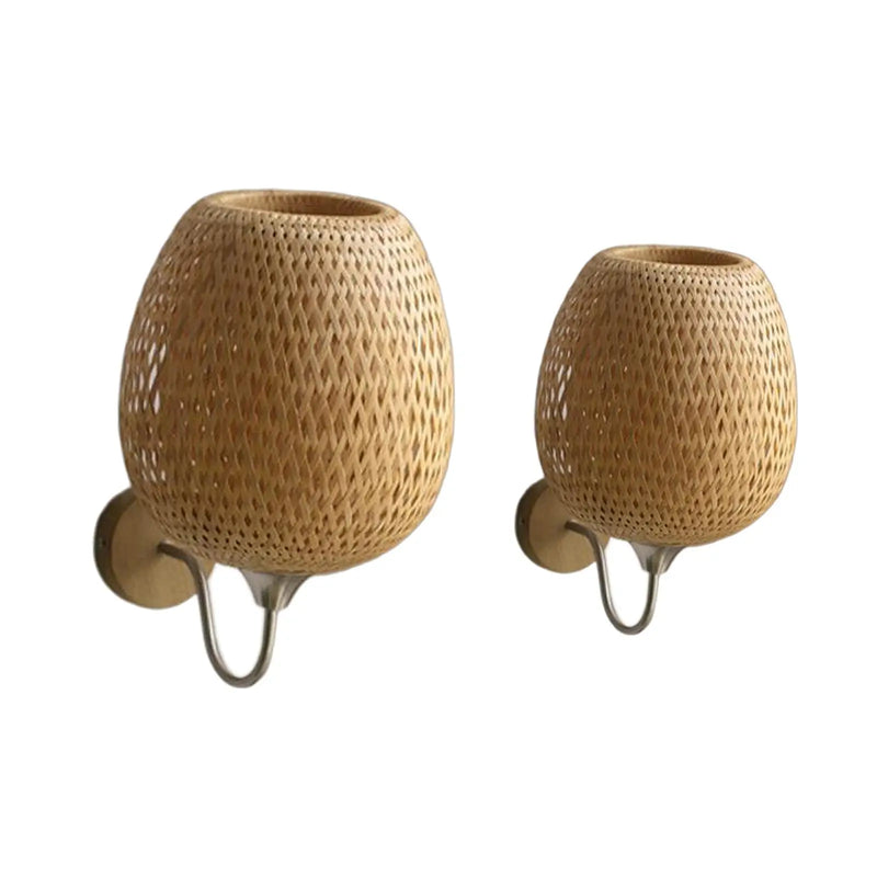Wandleuchte aus Rattan und Bambus