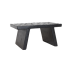 Couchtisch aus Mangoholz mit Schnitzdekor in Schwarz, eckig – 40x25 cm