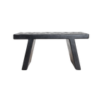 Couchtisch aus Mangoholz mit Schnitzdekor in Schwarz, eckig – 40x25 cm