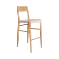 Barhocker aus hellem Teakholz mit Seilsitz in Beige – H109 cm