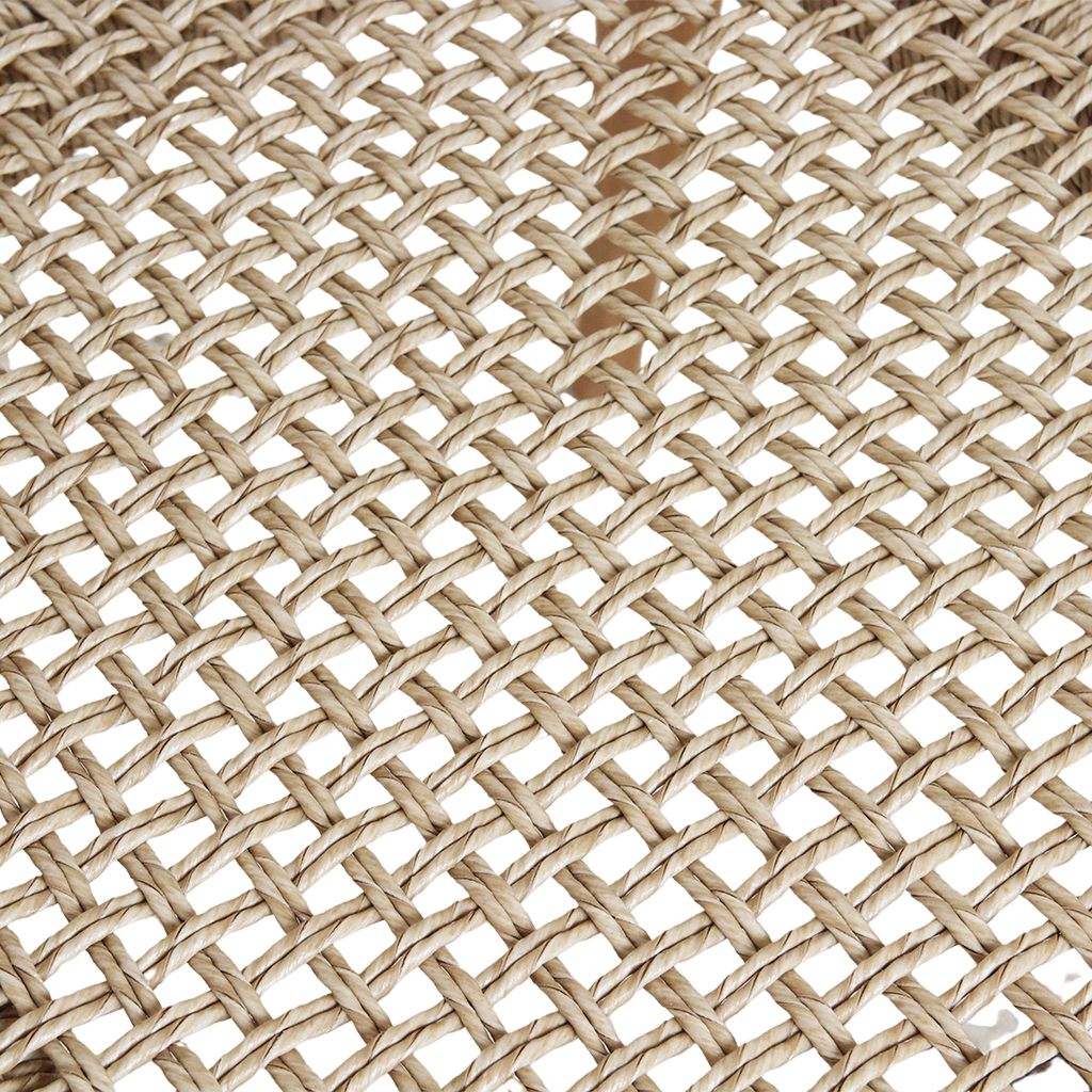 Gartenstuhl aus Teakholz mit Armlehnen und geflochtener Sitzfläche – 2er-Set