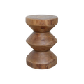 Beistelltisch aus massivem Teakholz in Sanduhrform, natur – H45 cm