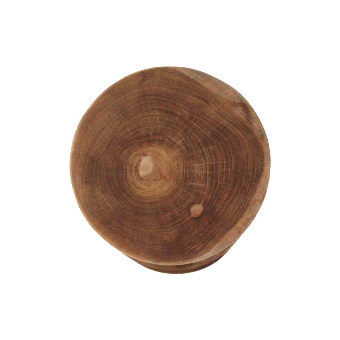 Beistelltisch aus massivem Teakholz in Sanduhrform, natur – H45 cm