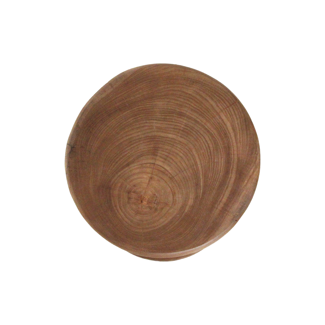 Hocker aus massivem Teakholz in Totemform, Finish Holz natur – H45 cm